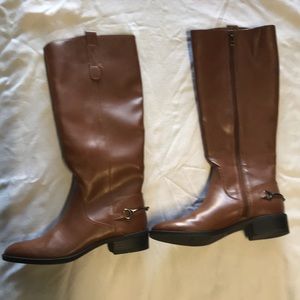 Faux Leather Riding Boots